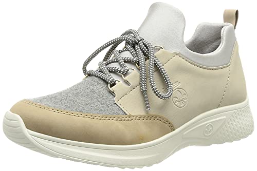 Rieker Damen N8763 Sneaker, beige Kombi / 60, 38 EU von Rieker