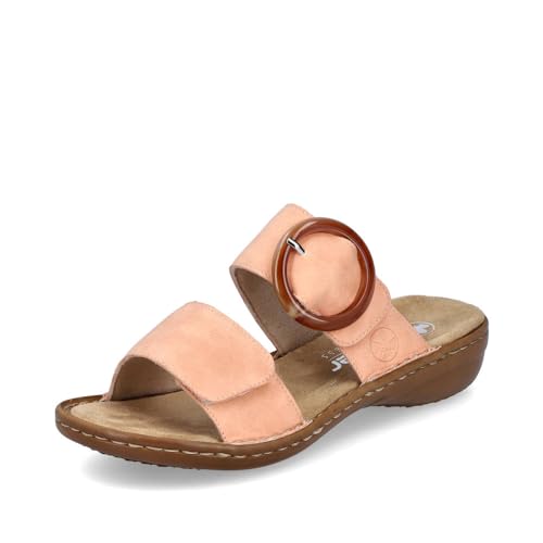 Rieker Damen Pantoletten 60894, Frauen Slipper,Sommerschuhe,sommerclogs,Sandalen,Freizeitschuhe,Schlupfschuhe,Slides,Mules,orange (38),41 EU / 7.5 UK von Rieker