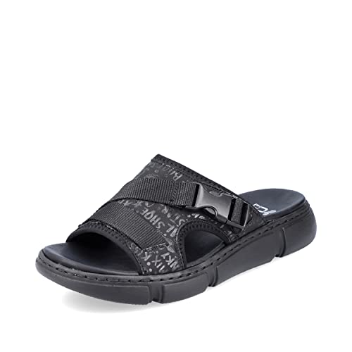 Rieker Damen Pantoletten 68990, Frauen Slip On,Sandalen,Freizeitschuhe,Women's,Woman,Lady,Ladies,schluepfschuhe,schwarz (01),42 EU / 8 UK von Rieker