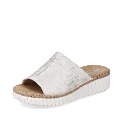 Rieker Damen Pantoletten 69288, Frauen Slipper,Sommerschuhe,sommerclogs,Sandalen,Freizeitschuhe,Schlupfschuhe,schluepfschuhe,beige (60),41 EU / 7.5 UK von Rieker