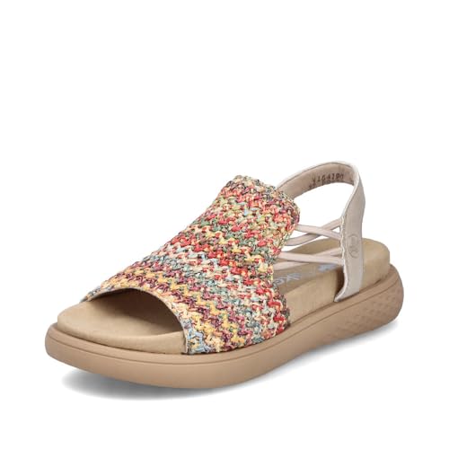 Rieker Damen Pantoletten V1541, Frauen Slipper,schluepfschuhe,Slip-ons,Backless Slipper,Mules,Gartenschuhe,Sommerschuhe,Multi (90),42 EU / 8 UK von Rieker