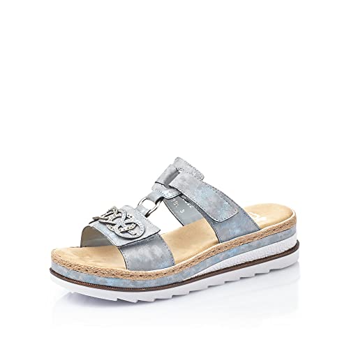 Rieker Damen Pantoletten V7986, Frauen Slipper,Sandalen,Freizeitschuhe,Schlupfschuhe,schluepfschuhe,Slides,Slip-ons,Mules,blau (12),36 EU / 3.5 UK von Rieker