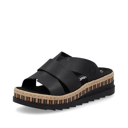 Rieker Damen Pantoletten V7989, Frauen Slipper,Schlupfschuhe,schluepfschuhe,Slides,Slip-ons,Backless Slipper,Gartenschuhe,schwarz (00),39 EU / 6 UK von Rieker