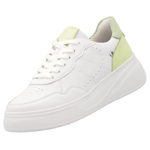 Rieker Damen Plateau Leder Sneaker Weiß Kombi EU 38 von Rieker