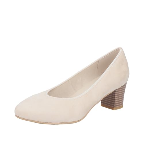 Rieker Damen Pumps mit runder Zehenform und Blockabsatz 44650, Größe:41 EU, Farbe:Beige von Rieker