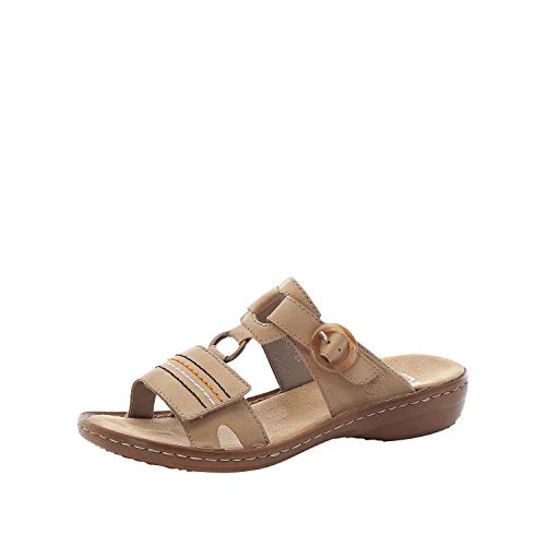 Rieker Damen Riemchensandalen 60825, Frauen Sandalen,sandaletten,sommerschuhe,sommersandalen,flach,lady,ladies,women's,beige (60),42 EU / 8 EU von Rieker