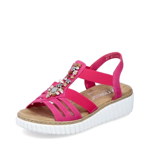 Rieker Damen Riemchensandalen 63249, Frauen Sandalen,offene Schuhe,Sandaletten,Sommersandalen,bequem,flach,sonstige Farben (31),39 EU / 6 UK von Rieker