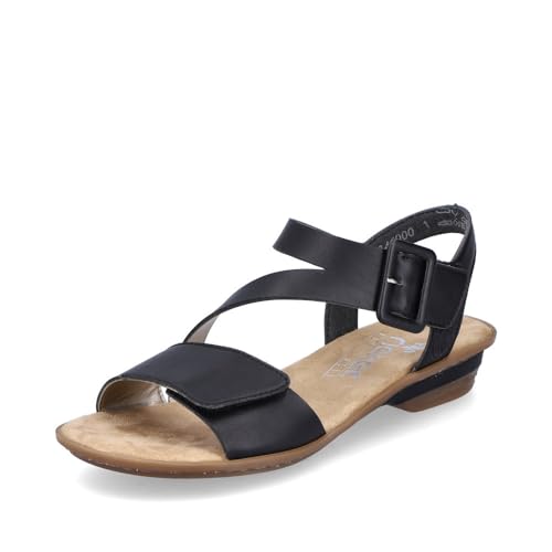 Rieker Damen Riemchensandalen 63460, Frauen Sandalen,Freizeitschuhe,offene Schuhe,Strandschuhe,Sandaletten,Sommersandalen,schwarz (00),41 EU / 7.5 UK von Rieker