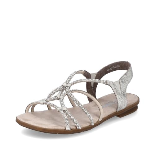 Rieker Damen Riemchensandalen 64270, Frauen Sandalen,sommerschuhe,freizeitschuhe,offene schuhe,strandschuhe,sandaletten,beige (60),38 EU / 5 UK von Rieker