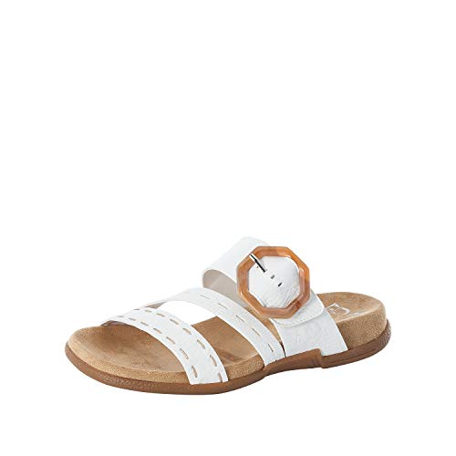 Rieker Damen Riemchensandalen V0092, Frauen Sandalen,sandaletten,sommerschuhe,sommersandalen,bequem,flach,lady,ladies,weiss (80),36 EU / 3.5 EU von Rieker