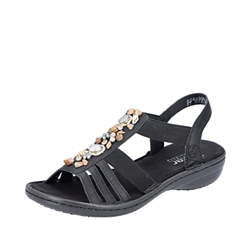 Rieker Damen Sandalen 60869-00 schwarz Gr. 36 von Rieker