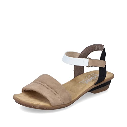 Rieker Damen Sandaletten 63463, Frauen Sandalen,sommersandalen,bequem,flach,sommerschuhe,freizeitschuhe,offene,schuhe,beige (62),36 EU / 3.5 UK von Rieker