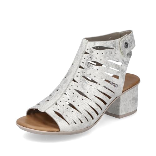 Rieker Damen Schaftsandalen 64676, Frauen Sandalen,sandaletten,hochgeschlossen,klettverschluss,sommerschuhe,freizeitschuhe,beige (60),36 EU / 3.5 UK von Rieker