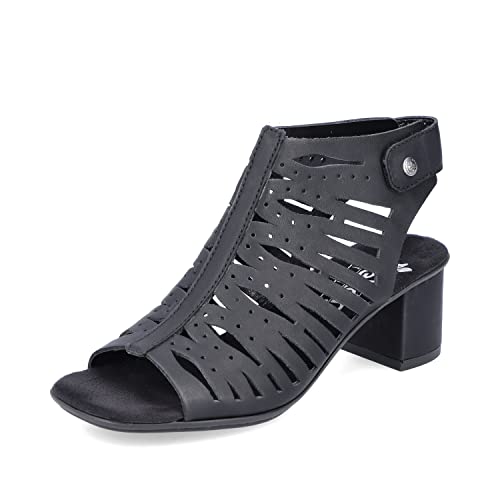 Rieker Damen Sandaletten 64776, Frauen Sandalen,sommersandalen,bequem,flach,sommerschuhe,freizeitschuhe,offene,schuhe,schwarz (00),36 EU / 3.5 UK von Rieker