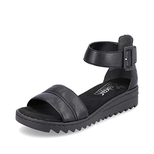 Rieker Damen Sandaletten V4651, Frauen Sandalen,freizeitschuhe,strandschuhe,sommersandalen,bequem,sommerschuhe,offene,schwarz (00),40 EU / 6.5 UK von Rieker