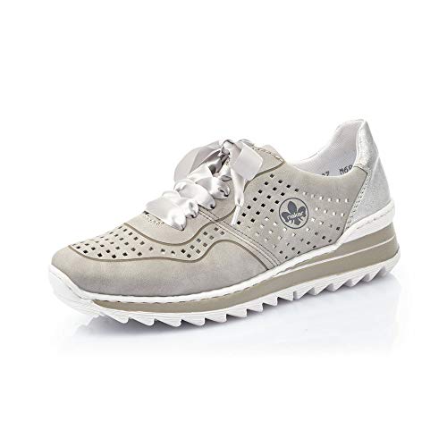 Rieker M6926 Damen-Halbschuhe, Cement Ice 41 Grau, 38 EU von Rieker