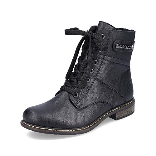 Rieker Damen Schnürstiefeletten 71248, Frauen Stiefeletten,halbstiefel,Kurzstiefel,uebergangsschuhe,uebergangsstiefel,schwarz (00),41 EU / 7.5 UK von Rieker