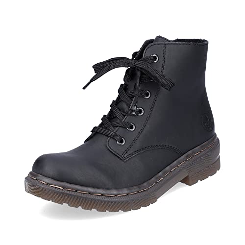 Rieker Damen Schnürstiefel 78240, Frauen Stiefel,uebergangsstiefel,uebergangsschuhe,schnürboots,halbstiefel,schnürung,schwarz (00),40 EU / 6.5 UK von Rieker