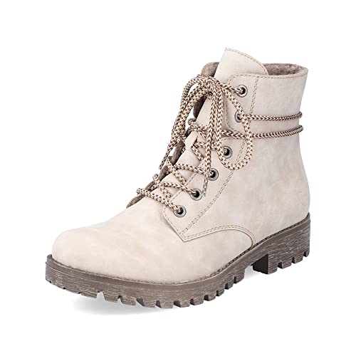 Rieker Damen Schnürstiefeletten 78538, Frauen Stiefeletten,Chukka Boots,schnürboots,Boots,Stiefel,Bootee,Booties,beige (60),36 EU / 3.5 UK von Rieker