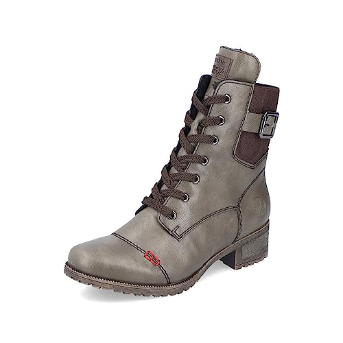 Rieker Damen Schnürstiefeletten 70345, Frauen Stiefeletten,boots,stiefel,bootee,booties,halbstiefel,kurzstiefel,grün (54),42 EU / 8 UK von Rieker