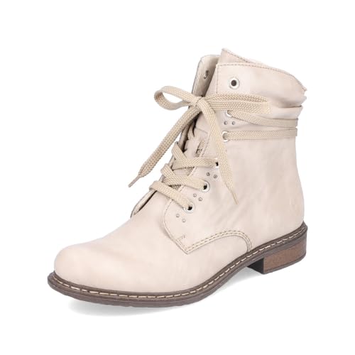 Rieker Damen Schnürstiefeletten 71218, Frauen Stiefeletten,kurzstiefel,uebergangsschuhe,uebergangsstiefel,schnürboots,beige (63),41 EU / 7.5 UK von Rieker