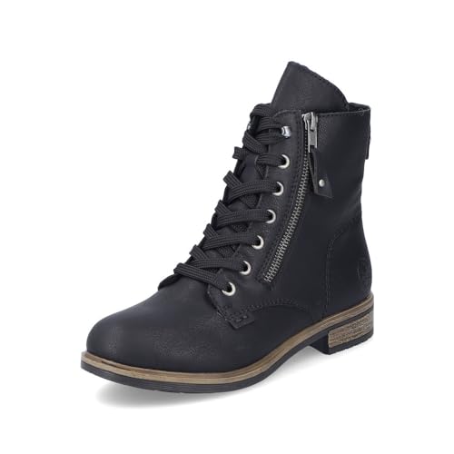 Rieker Damen Schnürstiefeletten 72221, Frauen Stiefeletten,schnürboots,reißverschluss,Boots,Stiefel,Bootee,Booties,schwarz (00),40 EU / 6.5 UK von Rieker