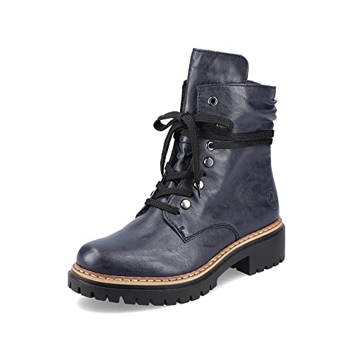 Rieker Damen Schnürstiefeletten 72621, Frauen Stiefeletten,Boots,Stiefel,Bootee,Booties,halbstiefel,Kurzstiefel,blau (14),42 EU / 8 UK von Rieker