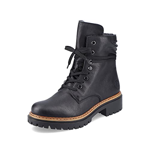 Rieker Damen Schnürstiefeletten 72621, Frauen Stiefeletten,halbstiefel,Kurzstiefel,uebergangsschuhe,uebergangsstiefel,schwarz (00),41 EU / 7.5 UK von Rieker