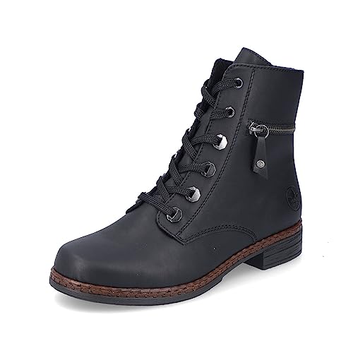 Rieker Damen Schnürstiefeletten 75142, Frauen Stiefeletten,schnürboots,übergangsschuhe,Boots,Stiefel,Bootee,Booties,schwarz (01),36 EU / 3.5 UK von Rieker