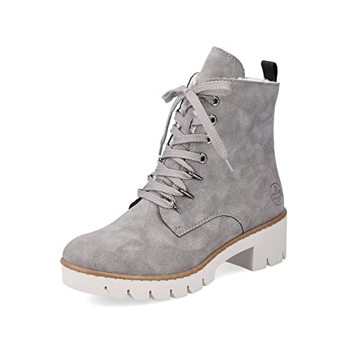 Rieker Damen Schnürstiefeletten X5701, Frauen Stiefeletten,Chukka Boots,schnürboots,Boots,Stiefel,Bootee,Booties,grau (40),36 EU / 3.5 UK von Rieker