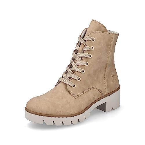 Rieker Damen Schnürstiefeletten X5702, Frauen Stiefeletten,chukka boots,schnürboots,stiefel,bootee,booties,halbstiefel,beige (60),38 EU / 5 UK von Rieker