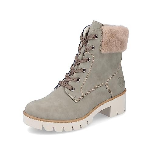 Rieker Damen Schnürstiefeletten X5718, Frauen Stiefeletten,boots,stiefel,bootee,booties,halbstiefel,kurzstiefel,grün (52),42 EU / 8 UK von Rieker