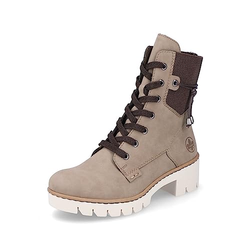 Rieker Damen Schnürstiefeletten X5720, Frauen Stiefeletten,chukka boots,schnürboots,stiefel,bootee,booties,halbstiefel,beige (64),38 EU / 5 UK von Rieker