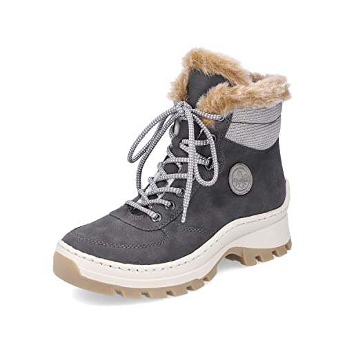 Rieker Damen Schnürstiefeletten X9335, Frauen Stiefeletten,lose Einlage,Kurzstiefel,uebergangsschuhe,uebergangsstiefel,Chukka,grau (45),43 EU / 9 UK von Rieker