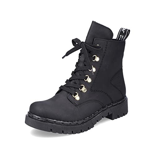 Rieker Damen Schnürstiefeletten Y2422, Frauen Stiefeletten,Ladies,Boots,Stiefel,Bootee,Booties,halbstiefel,Kurzstiefel,schwarz (01),39 EU / 6 UK von Rieker
