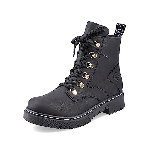 Rieker Damen Schnürstiefeletten Y2422, Frauen Stiefeletten,schnürboots,übergangsschuhe,boots,stiefel,bootee,booties,schwarz (00),40 EU / 6.5 UK von Rieker