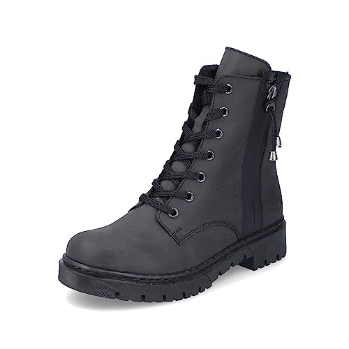 Rieker Damen Schnürstiefeletten Y2441, Frauen Stiefeletten,schnürboots,übergangsschuhe,Boots,Stiefel,Bootee,Booties,schwarz (00),42 EU / 8 UK von Rieker