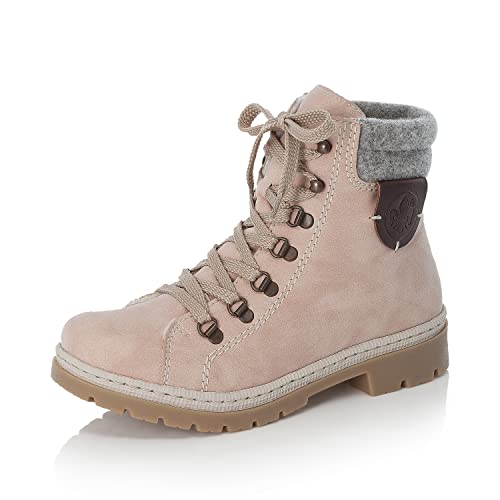 Rieker Damen Schnürstiefeletten Y9430, Frauen Stiefeletten,uebergangsschuhe,uebergangsstiefel,schnürboots,übergangsschuhe,rosa (32),38 EU / 5 UK von Rieker