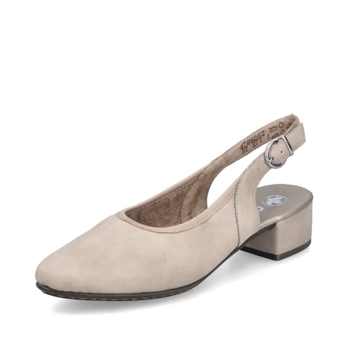 Rieker Damen Slingpumps 47060, Frauen Absatzschuhe,stoeckelschuhe,ausgehschuhe,abendschuhe,court shoes,slingback,high heels,beige (62),37 EU / 4 UK von Rieker