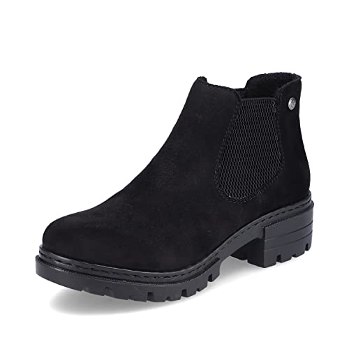 Rieker Damen Chelsea Boots 76884, Frauen Stiefeletten,Booties,halbstiefel,Kurzstiefel,uebergangsschuhe,flach,schwarz (00),37 EU / 4 UK von Rieker