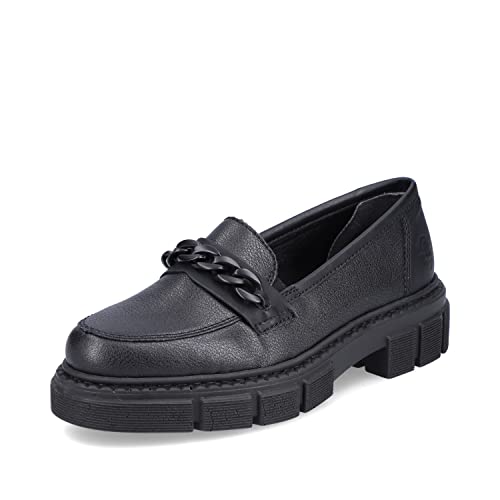 Rieker Damen Slipper M3861, Frauen Slip On,lose Einlage,Slipper,Mokassins,Halbschuhe,Slides,Loafer,schwarz (01),40 EU / 6.5 UK von Rieker