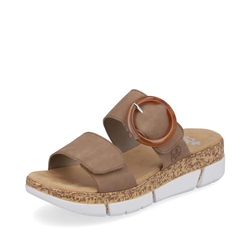 Rieker Damen Klassische Sandalen V2392, Frauen Sandalen,Freizeitschuhe,Sommerschuhe,offene Schuhe,Strandschuhe,beige (62),41 EU / 7.5 UK von Rieker