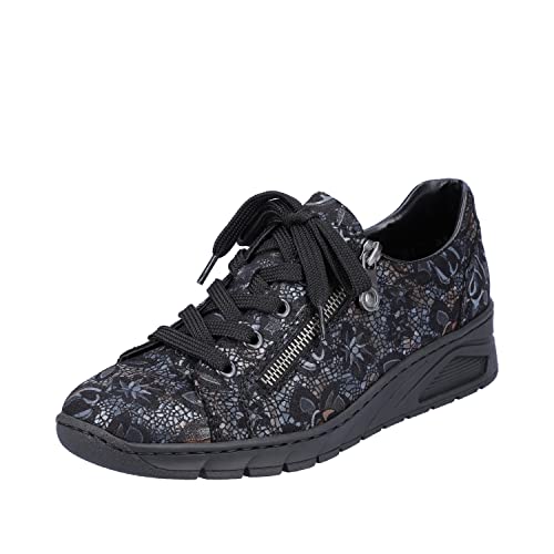 Rieker Damen N3302 Sneaker, Black Metallic N3302 90, 36 EU von Rieker