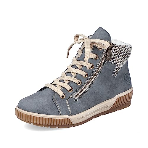 Rieker Damen Low-Top Sneaker N0709, Frauen Halbschuhe,lose Einlage,Turnschuhe,Laufschuhe,Freizeit,sportlich,straßenschuhe,blau (14),41 EU / 7.5 UK von Rieker