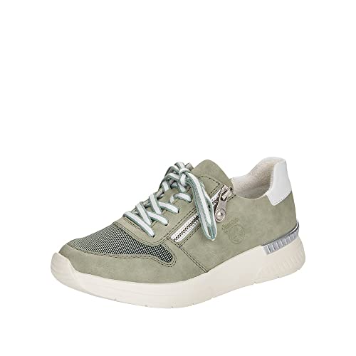 Rieker Damen Sneaker N4730, Frauen Schnürhalbschuhe,lose Einlage,Women's,Lady,Ladies,Schnuerschuhe,Schnuerer,straßenschuhe,grün (52),37 EU / 4 UK von Rieker