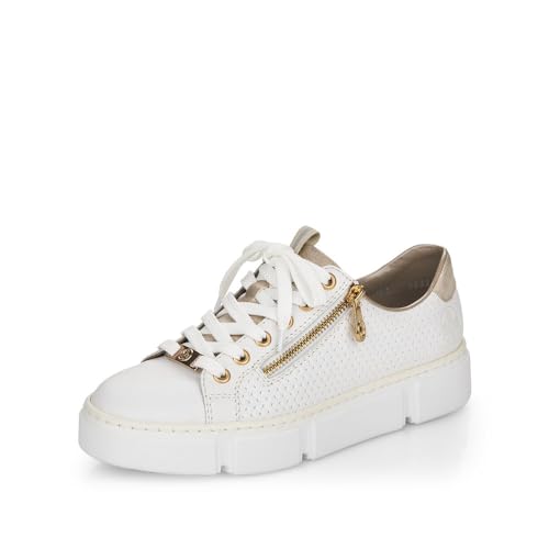 Rieker Damen Low-Top Sneaker N5932, Frauen Halbschuhe,Sportschuhe,Freizeitschuhe,Turnschuhe,Laufschuhe,straßenschuhe,Weiss (80),40 EU / 6.5 UK von Rieker