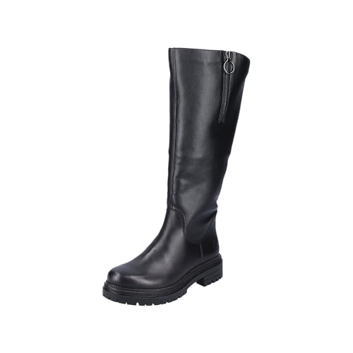 Rieker Damen Stiefel aus Leder mit Vario Schaft Plateau und Warmfutter Y3154, Größe:38 EU, Farbe:Schwarz von Rieker