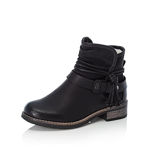 Rieker Damen Ankle Boots 94689, Frauen Stiefeletten,flach,Stiefel,Bootee,Booties,halbstiefel,Kurzstiefel,uebergangsschuhe,schwarz (00),36 EU / 3.5 UK von Rieker