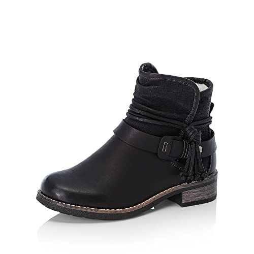 Rieker Damen Ankle Boots 94689, Frauen Stiefeletten,uebergangsstiefel,flach,Stiefel,Bootee,Booties,halbstiefel,Kurzstiefel,schwarz (00),39 EU / 6 UK von Rieker