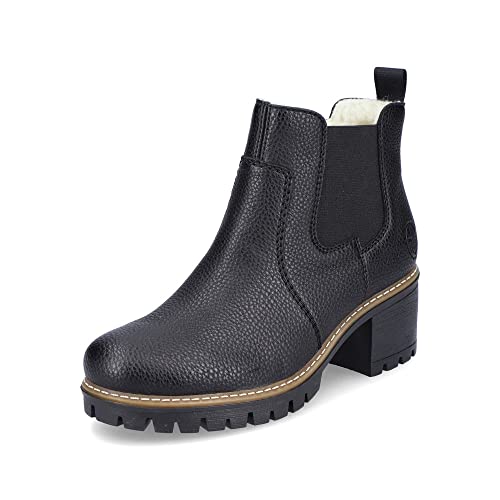 Rieker Damen Chelsea Boots Y8650, Frauen Stiefeletten,uebergangsstiefel,Schlupfstiefel,hoch,Stiefel,Bootee,Booties,schwarz (00),39 EU / 6 UK von Rieker